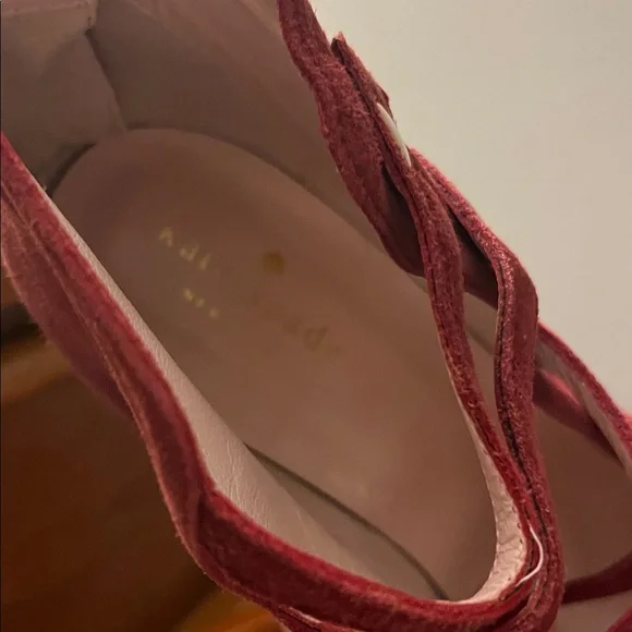 Kate Spade Vero Cuoio burgundy suede ankle-strap High Heel Pumps Size 7 - Picture 8 of 10